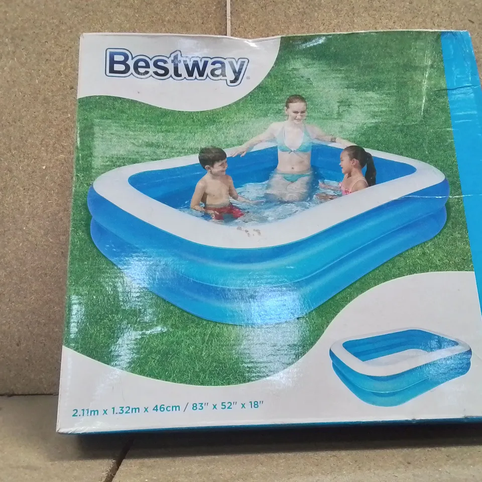 BOXED BESTWAY INFLATABLE POOL 2.11M × 1.32M × 46CM
