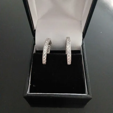 DIAMONIQUE 1.5CT TW HOOP EARRINGS STERLING SILVER