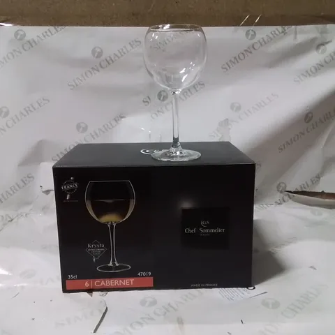 BOXED CHEF AND SOMMELIER CRYSTAL GLASS WINE GLASS APPROXIMATELY 6