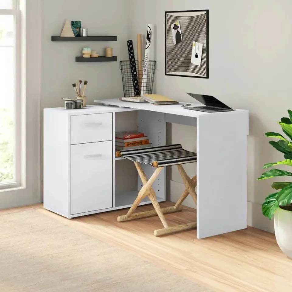 BOXED FRANCISCA L-SHAPED COMPUTER DESK