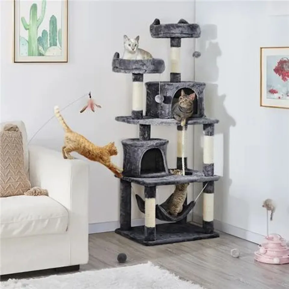 BOXED 158CM ROLANDO CAT TREE DARK GREY 
