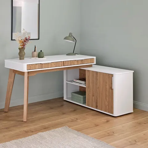 BOXED YAELLE 142CM L-SHAPED DESK (2 BOXES)
