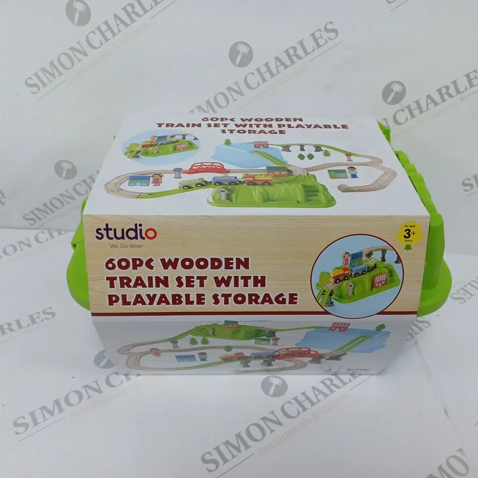 BOXED STUDIO WOODEN TRAIN SET