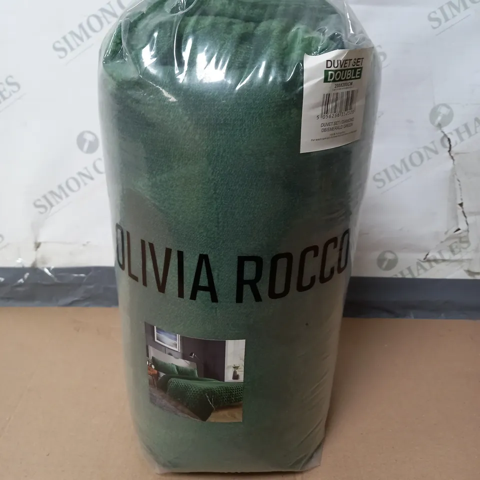 OLIVIA ROCCO GREEN DOUBLE DUVET SET