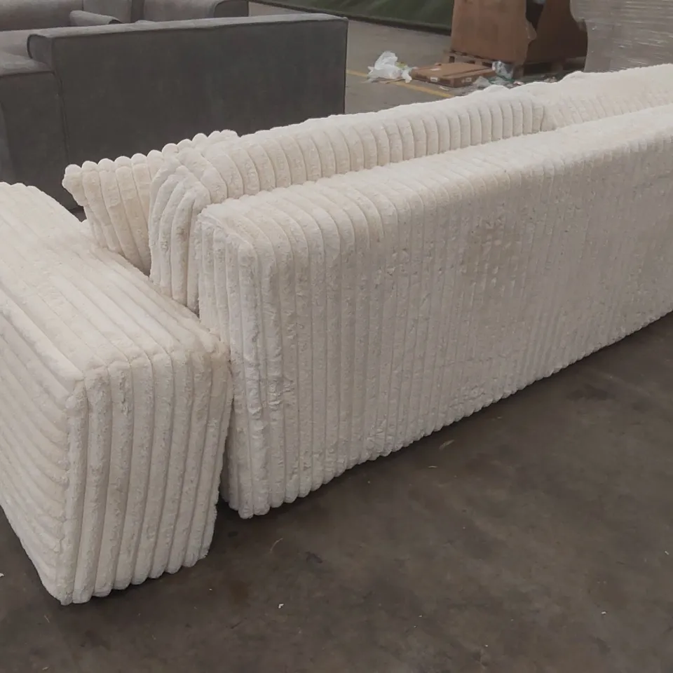 QUALITY DESIGNER FLUFFY 4 SEATER SOFA - REQUIRES ASSEMBLY