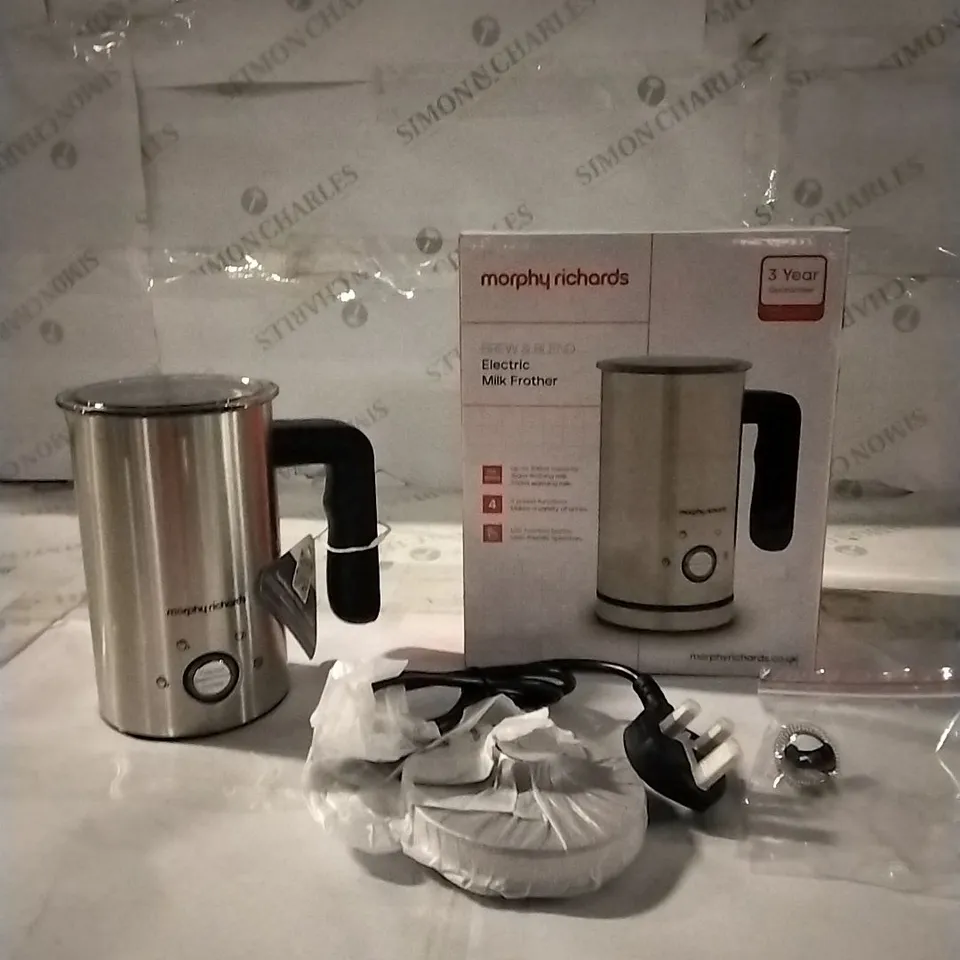 BOXED MORPHY RICHARDS BREW AND BLEND ELECTRIC MILK FROTHER 
