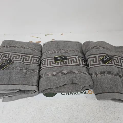 GAVENO CAVAILIA GREEK BATH SHEET – SET OF 3, 90 X 150 CM, GREY