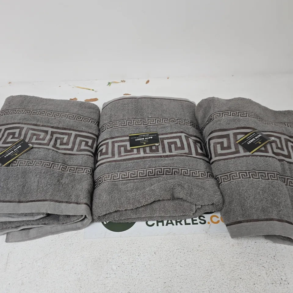 GAVENO CAVAILIA GREEK BATH SHEET – SET OF 3, 90 X 150 CM, GREY