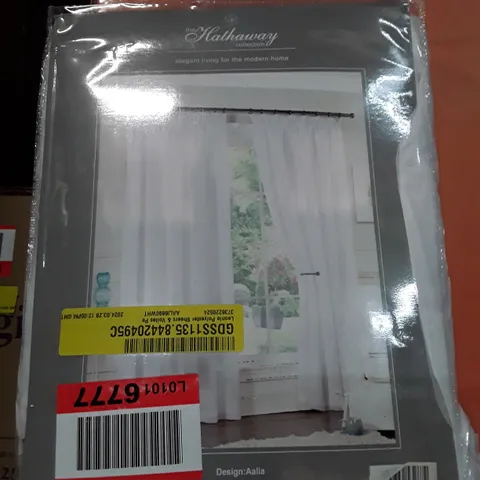 BOXED LEONIE POLYESTER SHEERS & VOILES PENCIL PLEAT CURTAIN PAIR