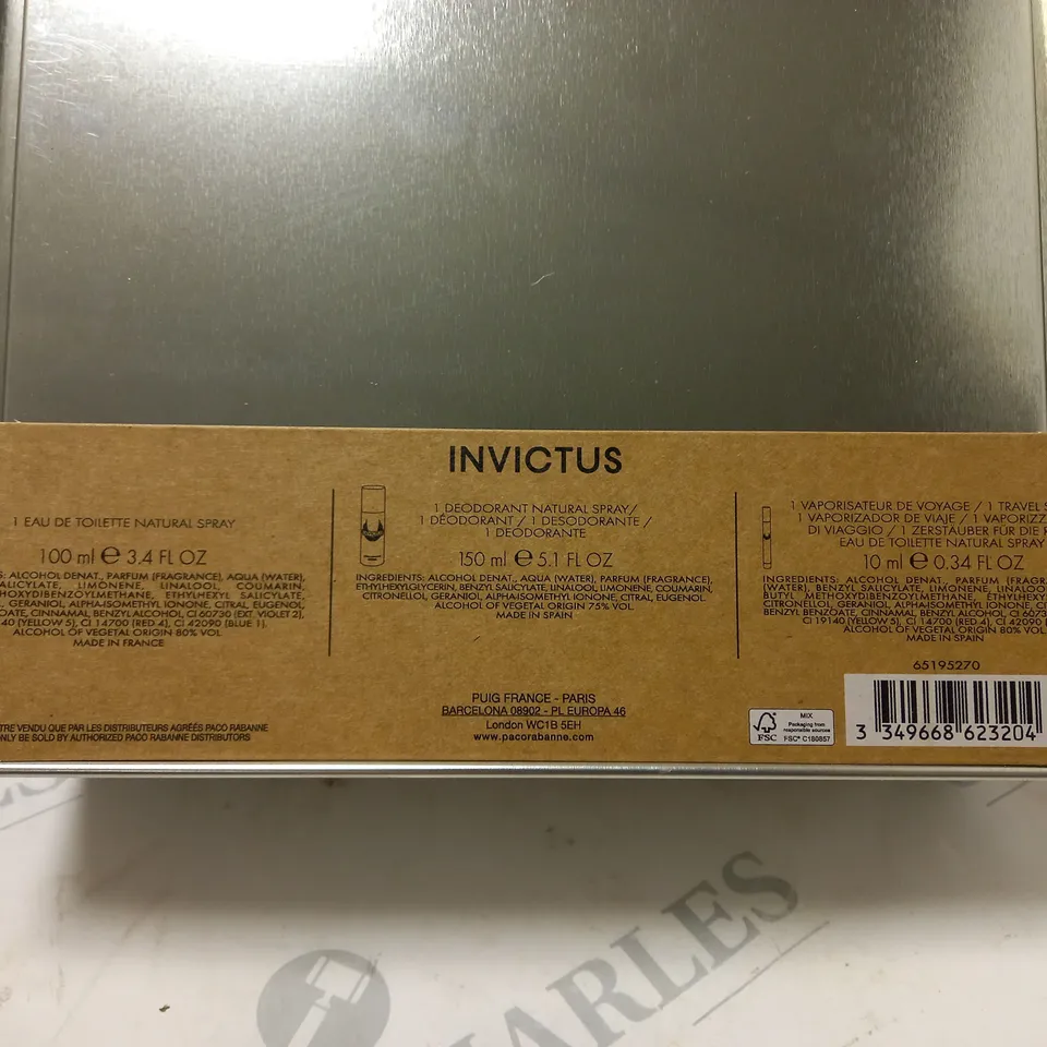 BOXED PACO RABANNE INVICTUS EAU DE TOILETTE GIFT SET