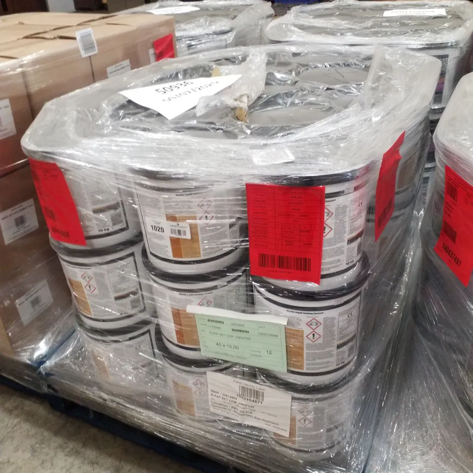 PALLET CONTAINING APPROXIMATELY 45 BUCKETS OF BOSTIK CEMENTONE RAPID SETTING WATERPROOF CEMENT 10KG
