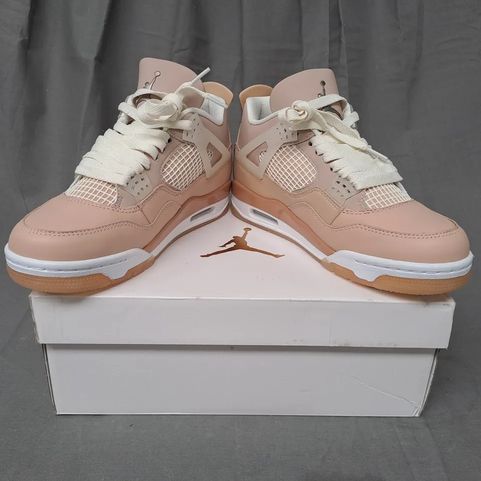 BOXED PAIR OF NIKE AIR JORDAN SHOES IN PEACH UK SIZE 5