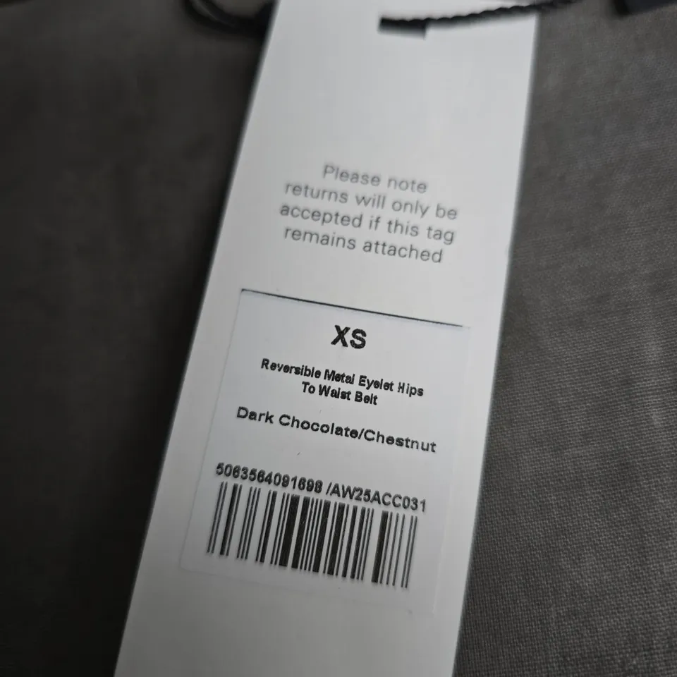 ME+EM LONDON REVERSIBLE LEATHER BELT – XS DARK CHOCOLATE/CHESTNUT