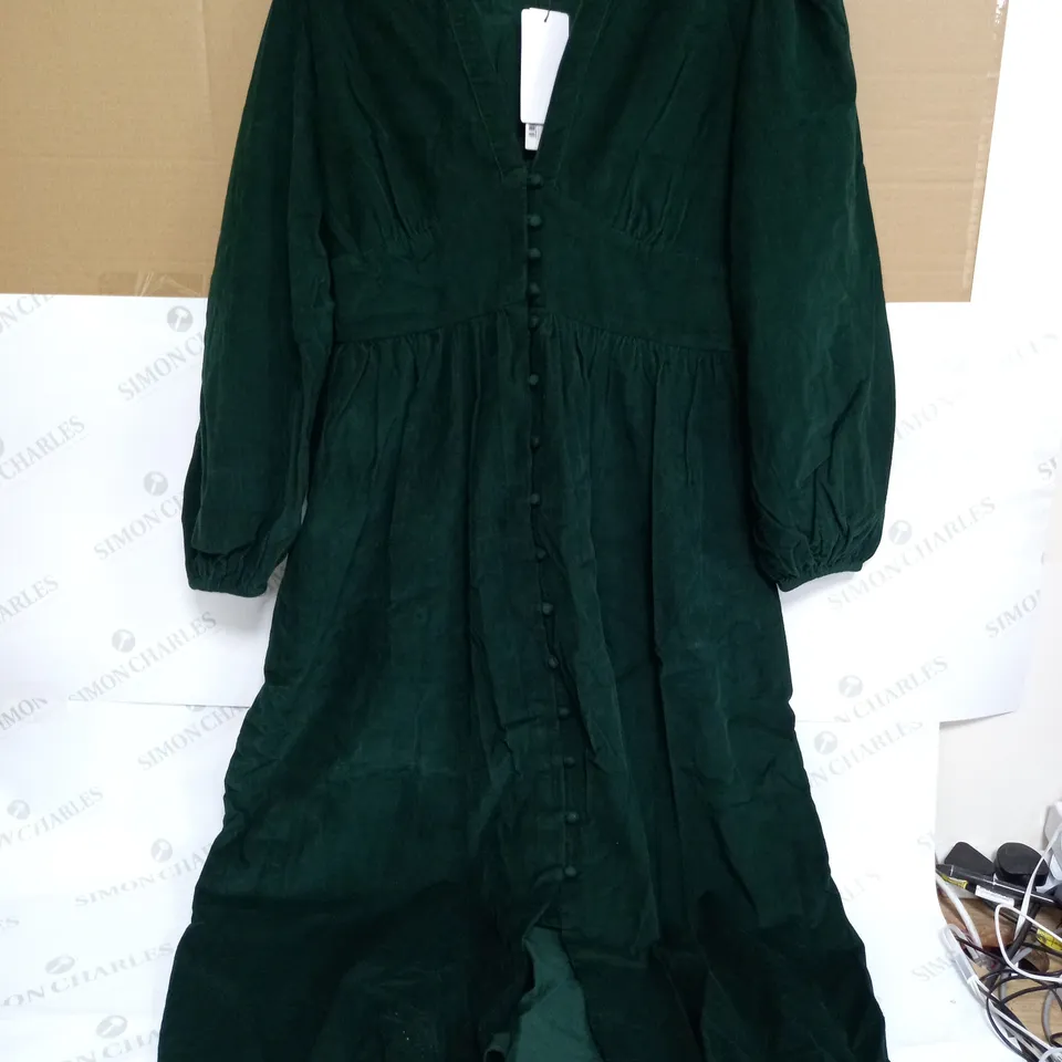 NOBODYS CHILD STARLIGHT LONG SLEEVE MIDAXI DRESS IN GREEN - UK 12