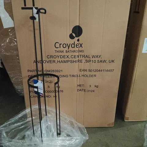 LOT OF 6 AS NEW CROYDEX TOILET ROLL CADDIES IN BLACK