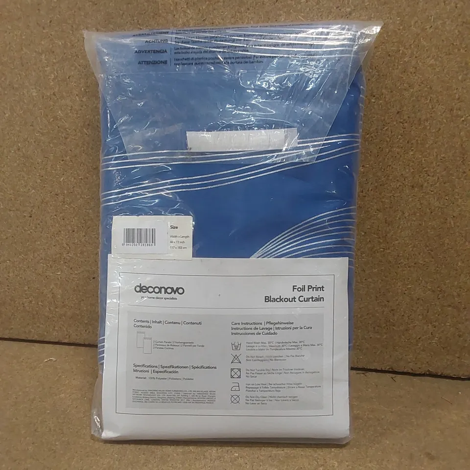 BAGGED PREWETT SUPER SOFT EYELET ROOM DARKENING THERMAL CURTAINS - BLUE // SIZE: 117 X 183cm