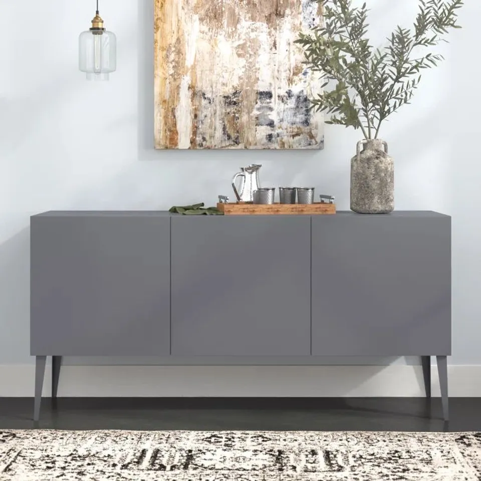 BOXED RODOLFO 184CM WIDE 3 DRAWER SIDEBOARD (4 OUT OF 5 BOXES)