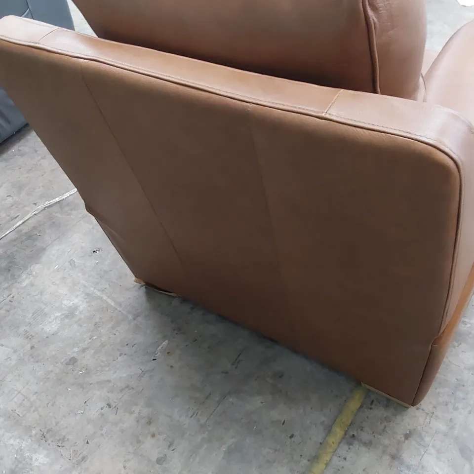QUALITY BRITISH DESIGNER G PLAN HANNINGTON ARMCHAIR DALLAS TAN LEATHER 