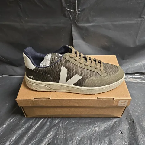 Veja V-12 B-Mesh Olive White Trainers, UK 12