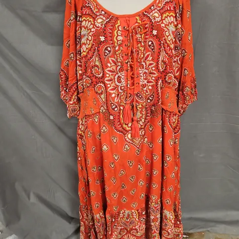 JOE BROWNS DRESS IN ORANGE MULTI SIZE 28