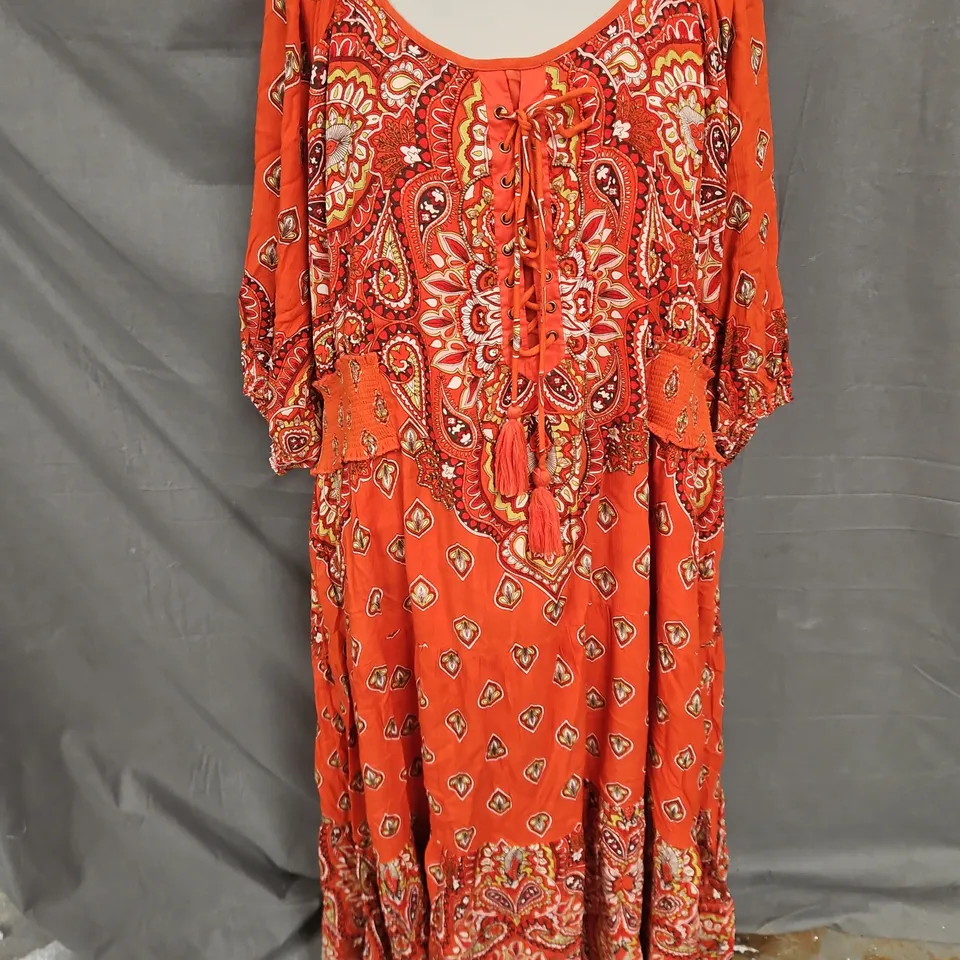 JOE BROWNS DRESS IN ORANGE MULTI SIZE 28