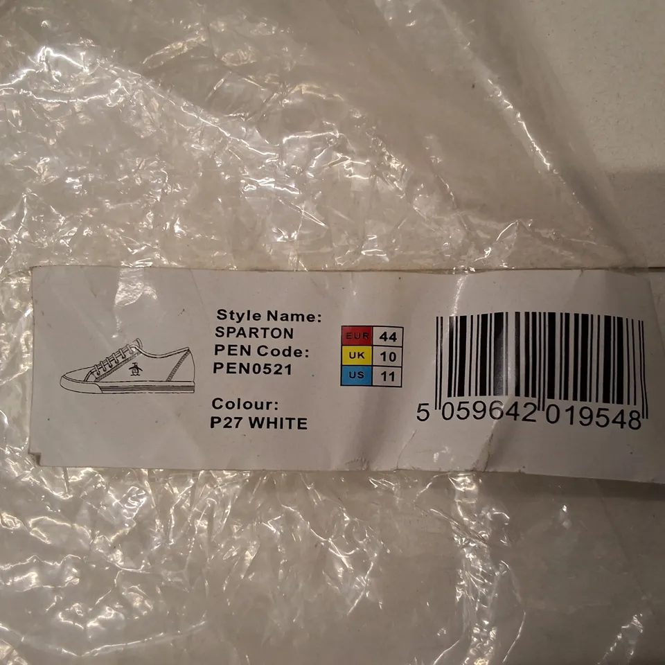 ORIGINAL PENGUIN SPARTON WHITE LEATHER SNEAKERS – UK 10 (EU 44)
