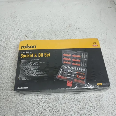 ROLSON 1/4IN DR RATCHET SOCKET & BIT SET
