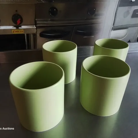 CASE OF 16 BRAND NEW CERAMIC DECORATIVE PLANT POTS GREEN