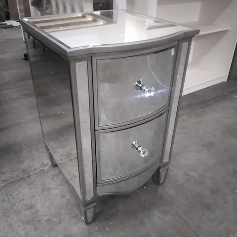 BENNET MIRRORED 2 DRAWER BEDSIDE TABLE