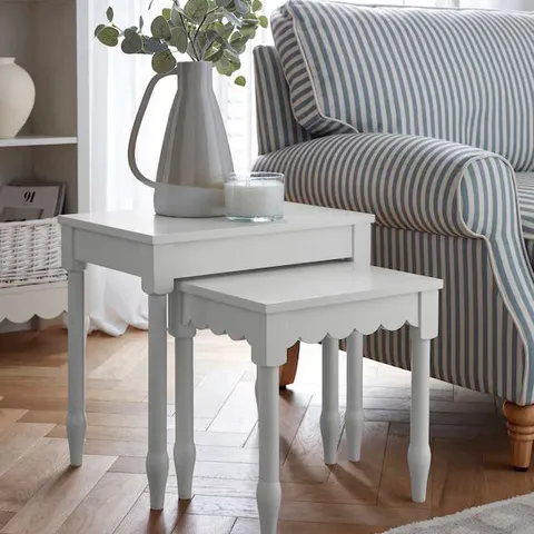 JULIPA DALIA NEST OF 2 SIDE TABLES WHITE NK844 615 X 400 X 130MM BOXED