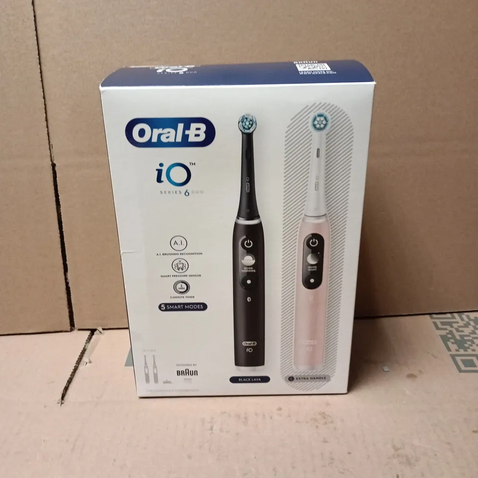 ORAL-B IO SERIES 6 DUO ELECTRIC TOOTHBRUSHES – BLACK & PINK, 2-PACK