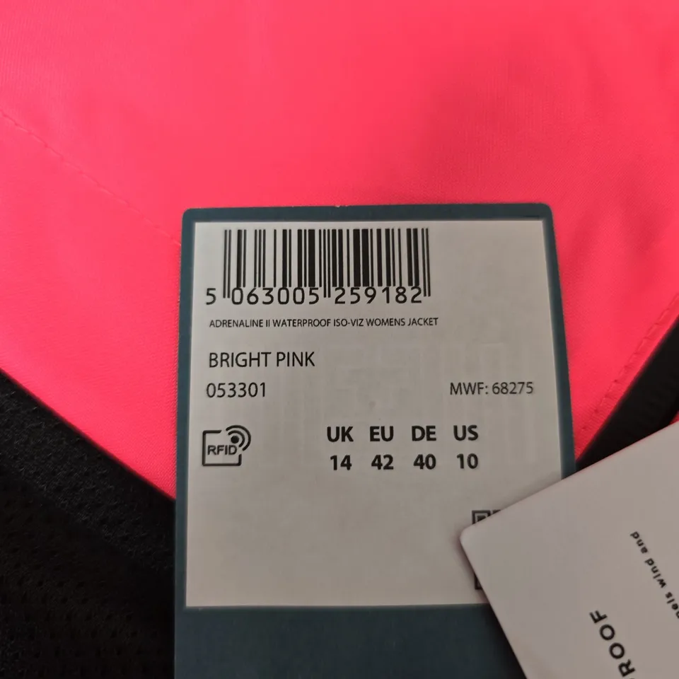MOUNTAIN WAREHOUSE ACTIVE ADRENALINE II WATERPROOF ISO-VIZ WOMEN'S JACKET – BRIGHT PINK, UK 14