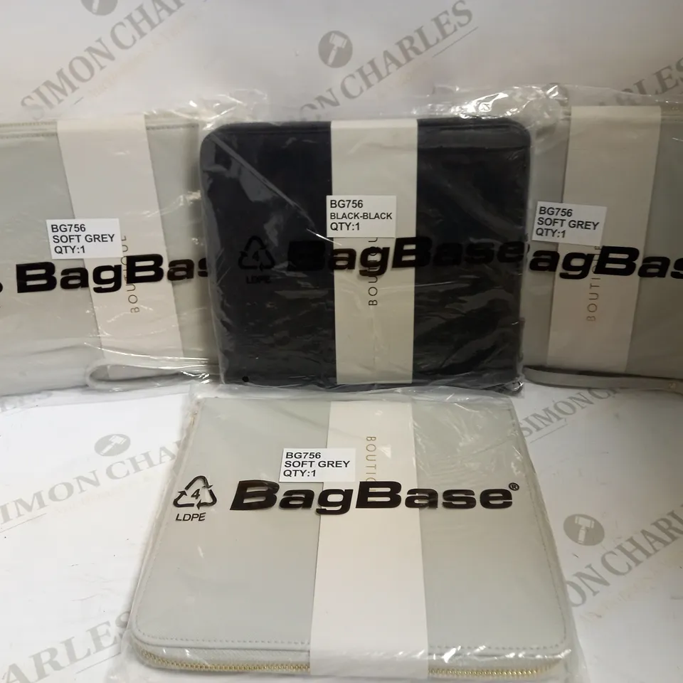 BOX OF 4 BOUTIQUE MAKE UP BAGS - GREY/BLACK