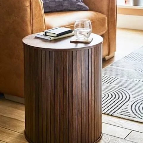 BOXED GRAY AND OSBORNE SIDE TABLE IN WALNUT