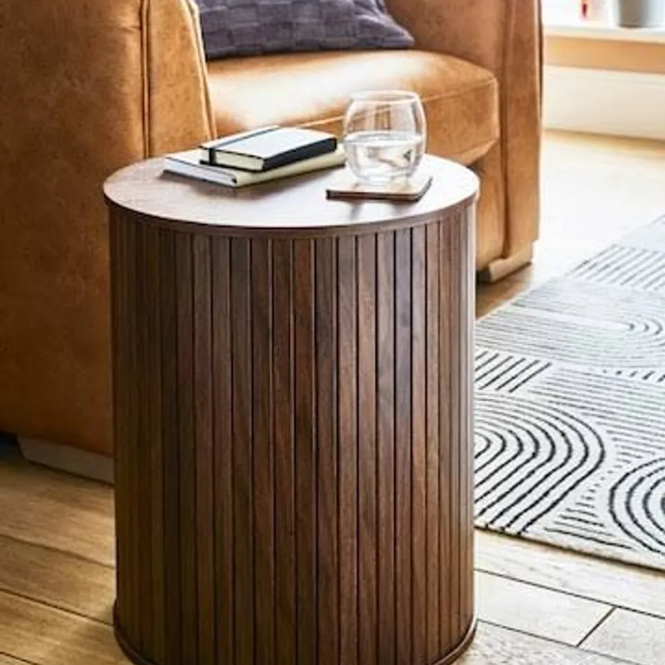 BOXED GRAY AND OSBORNE SIDE TABLE IN WALNUT