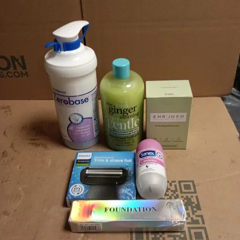 TOTE OF APPROXIMATELY 20 ASSORTED COSMETIC ITEMS TO INCLUDE ZEROBASE, ONE FRESH GINGER MORNING, SANEX, PHILIPS, ENROUSH ETC