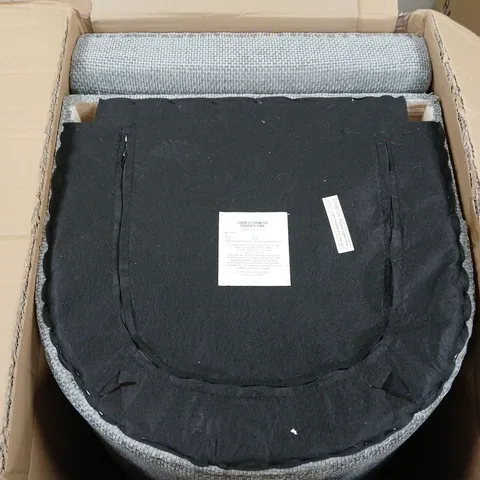 BOXED PAIR OF JET FAUX LEATHER CANTILEVER CHAIRS - MID GREY