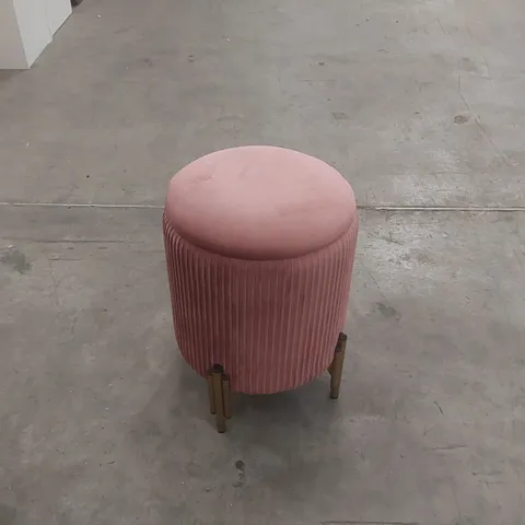 ESME PLEATED VELVET STORAGE STOOL FEATURING