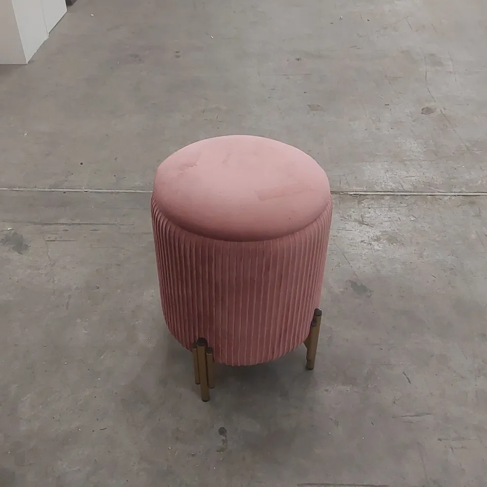 ESME PLEATED VELVET STORAGE STOOL FEATURING