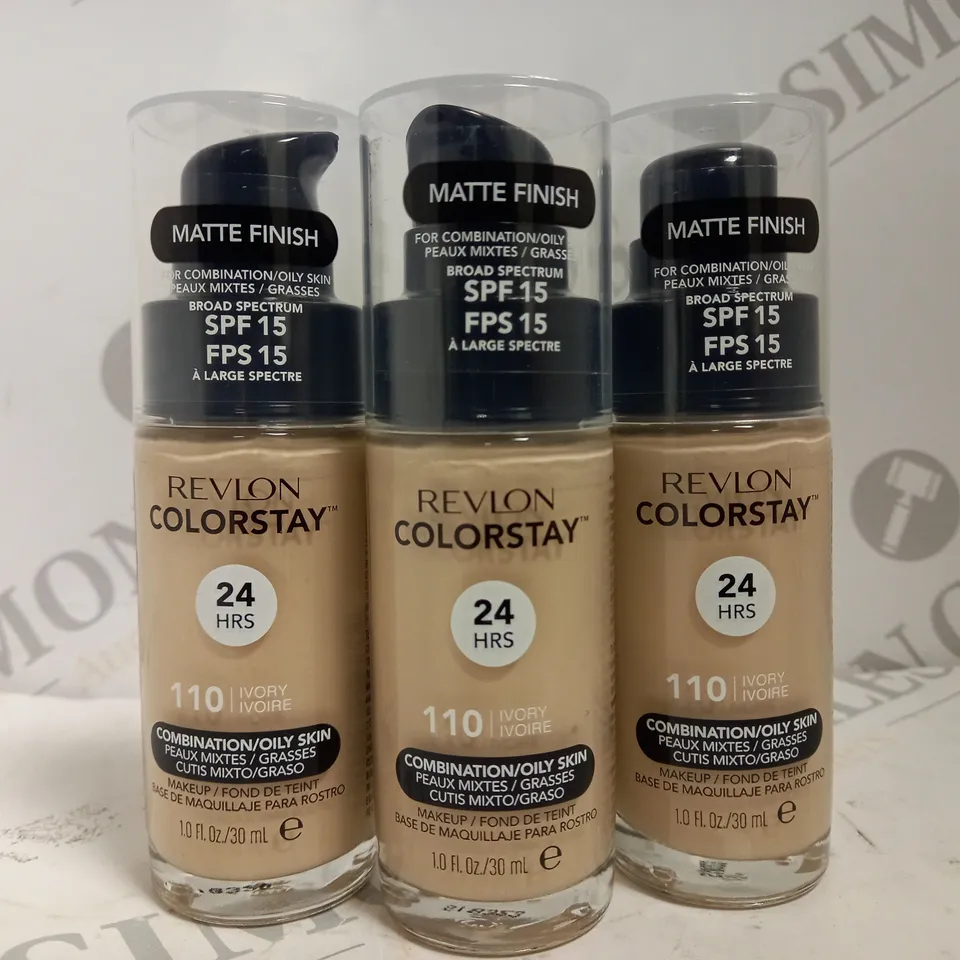 BOX OF APPROX 6 X 30ML REVLON COLORSTAY LIQUID FOUNDATION #IVORY 110