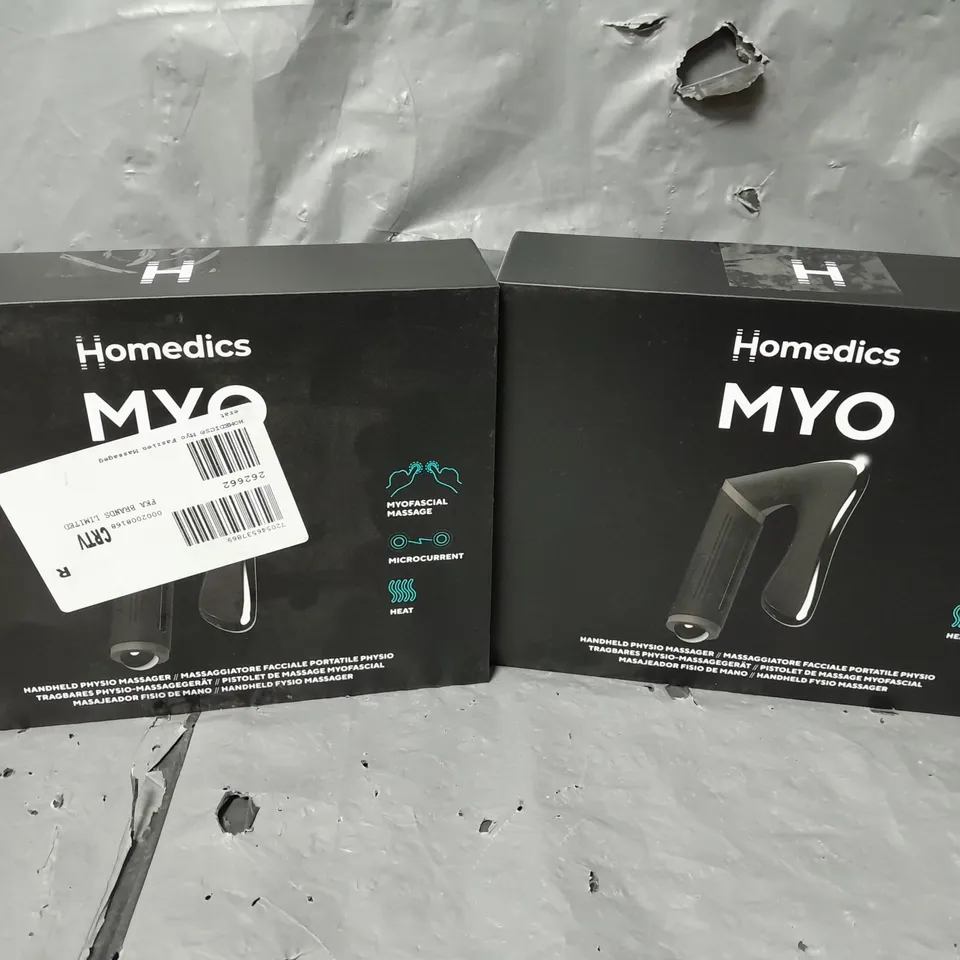 2 BOXED HOMEDICS MYO HANDHELD PHYSIO MASSAGER