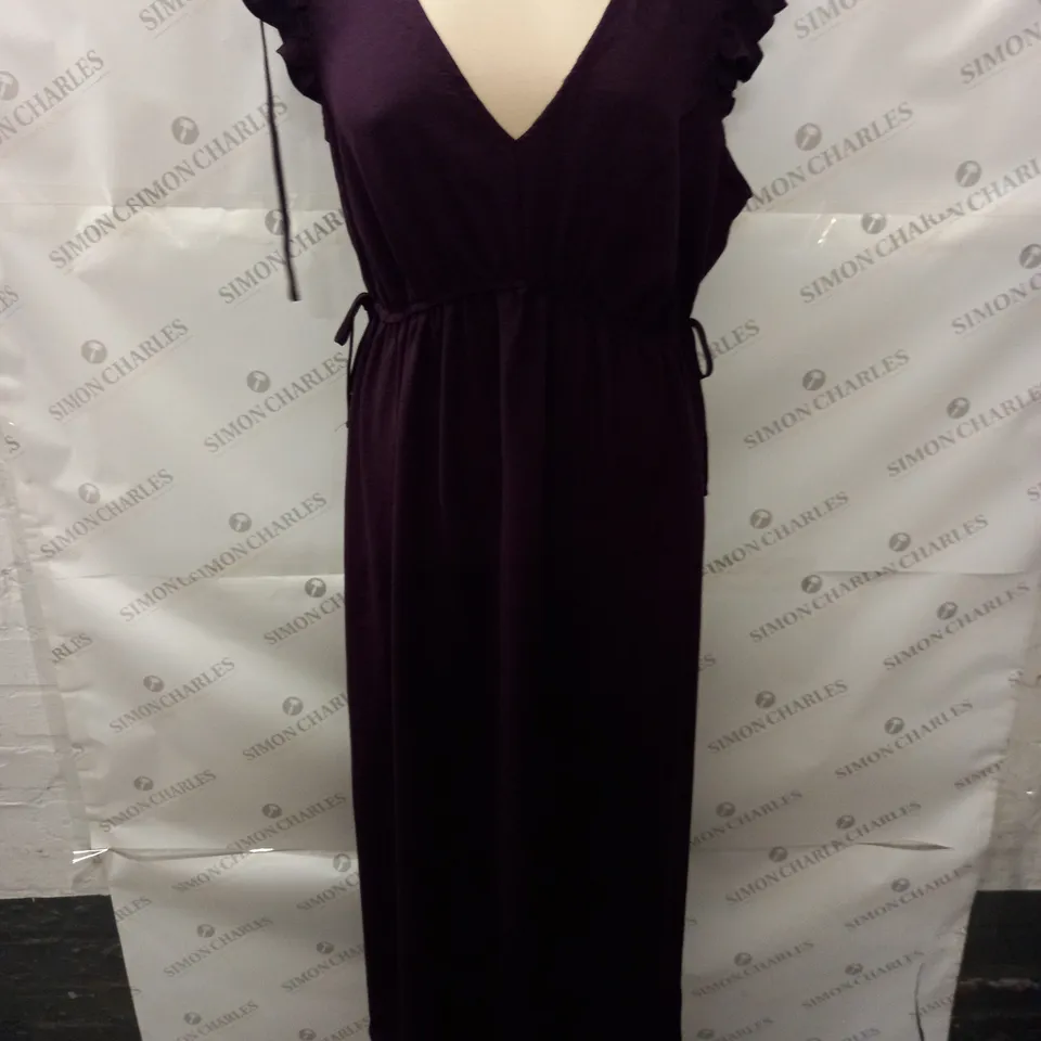 MAISON DE NIMES V-NECK MIDI DRESS IN PLUM - MED