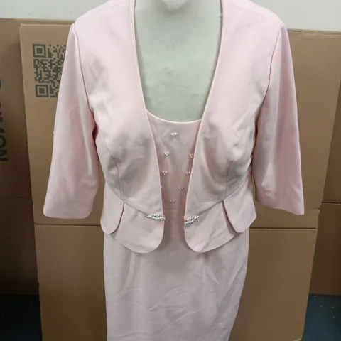 WOMENS BLUSH OCCASIONAL DRESS AND JACKET - SIZE 12