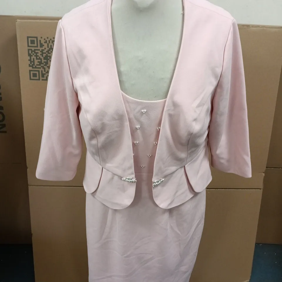 WOMENS BLUSH OCCASIONAL DRESS AND JACKET - SIZE 12 