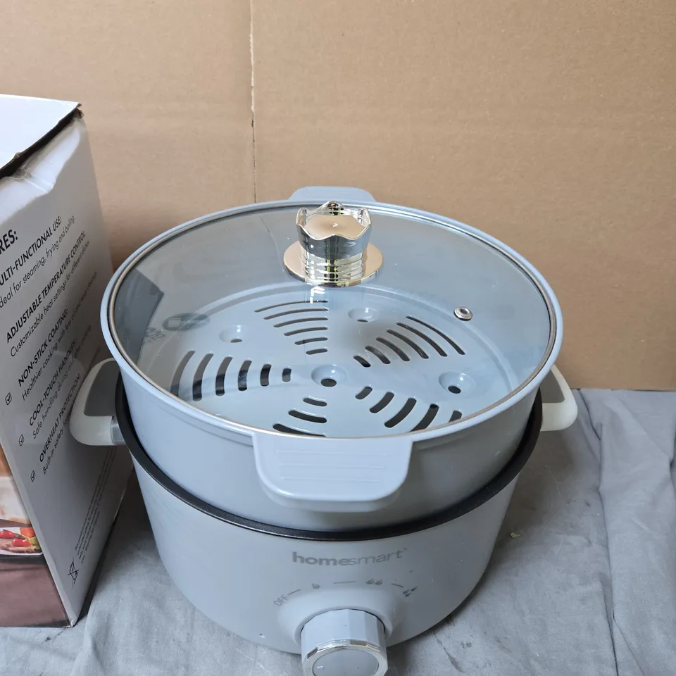 HOMESMART ELECTRIC HOT POT AND STEAMER POWER LEAD NOT INCLUDED NOT TESTED .
