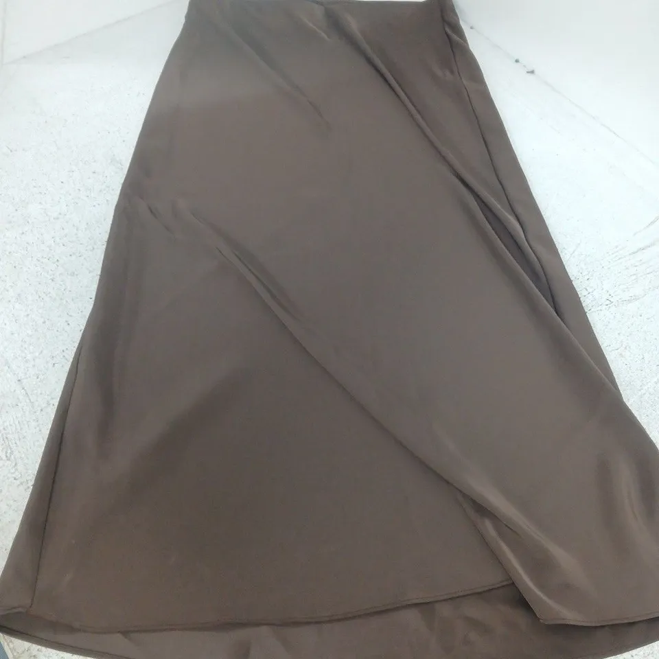 ZARA BROWN DRAPED WRAP SKIRT – SIZE 28 – MADE IN CHINA