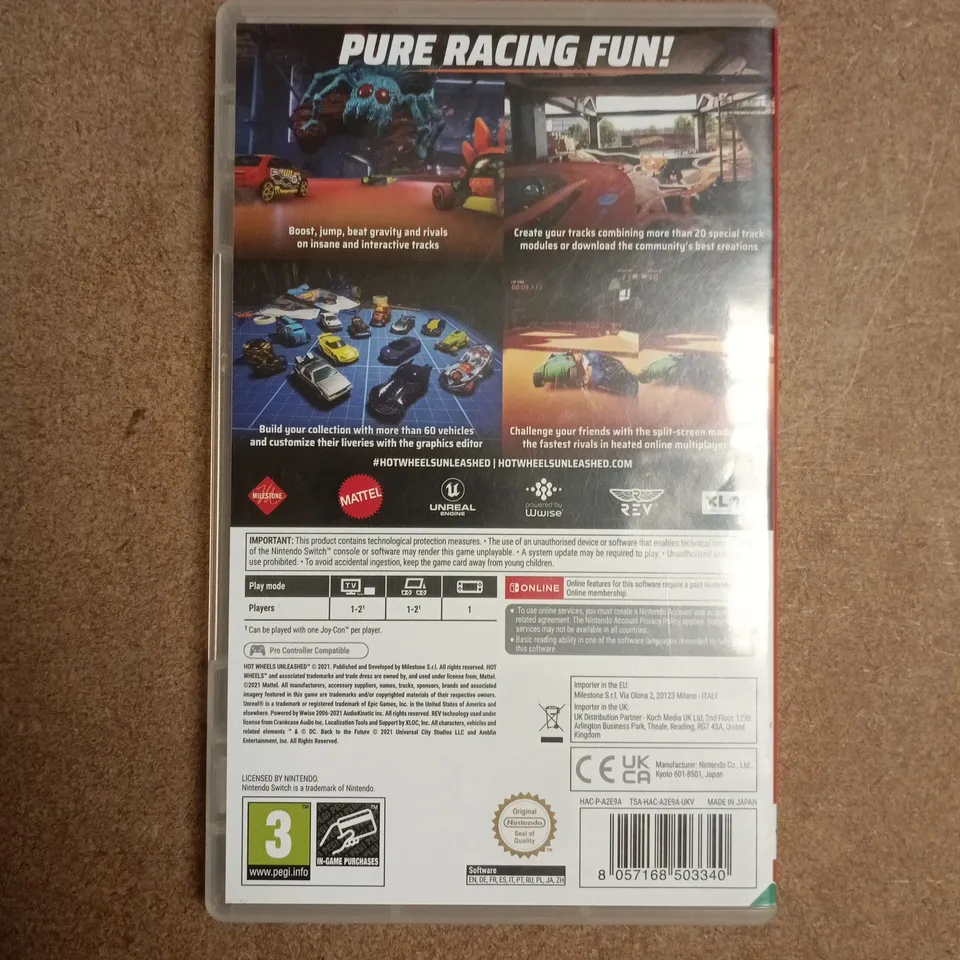 HOT WHEELS UNLEASHED NINTENDO SWITCH VIDEO GAME