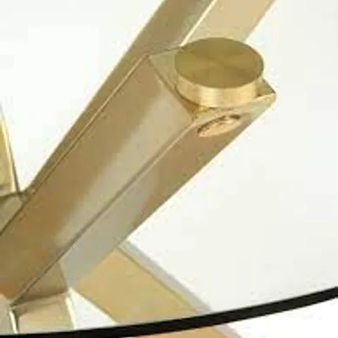BOXED CHOPSTICK 100CM ROUND BRASS DINING TABLE (ONLY BOX 1 OF 2)