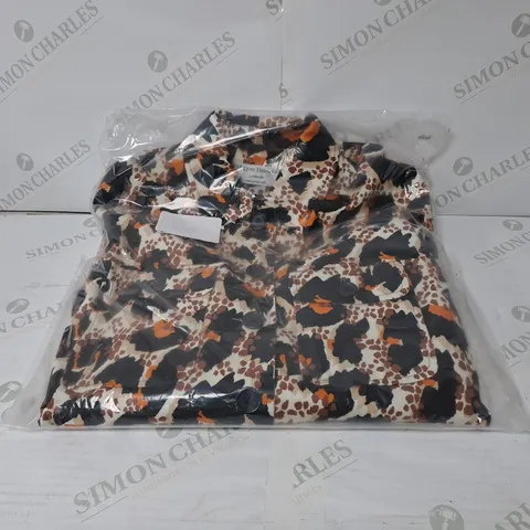 BOXED HELENE BERMAN LONDON ORANGE ABSTRACT PRINT SHIRT // SIZE: 14 UK