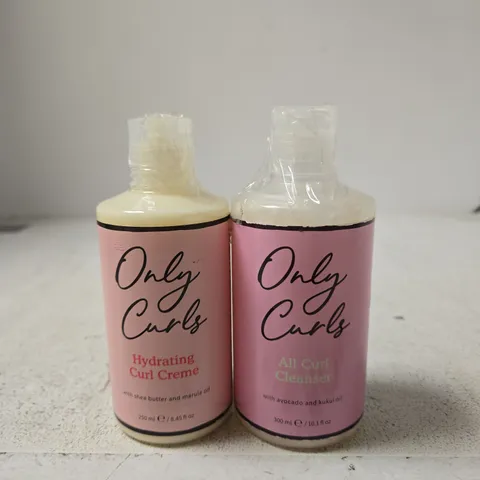ONLY CURLS HYDRATING CURL CREME & ALL CURL CLEANSER – SET OF 2 PINK BOTTLES